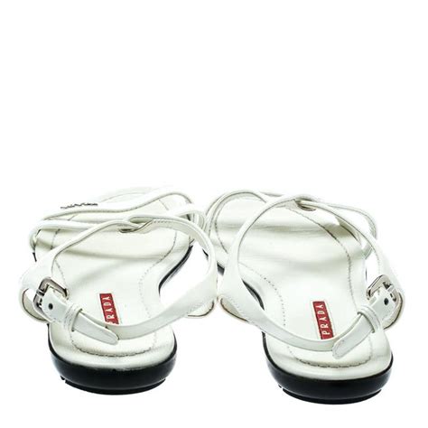 prada patent leather flat sandals|Prada patent leather sandals white.